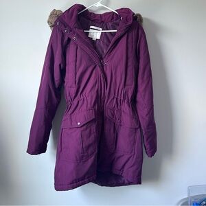 A New Day Burgundy Hooded Parka Coat Women’s Size Large